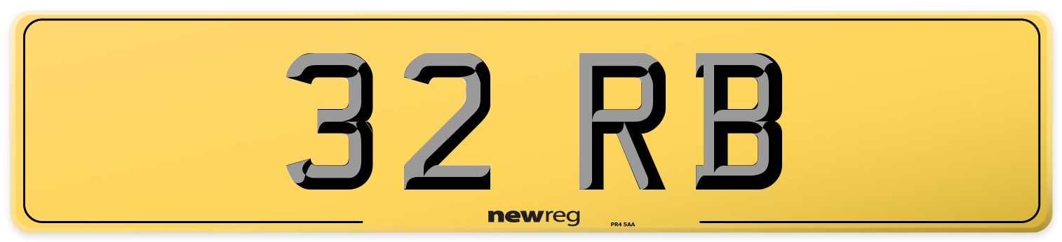 32 RB Rear Number Plate