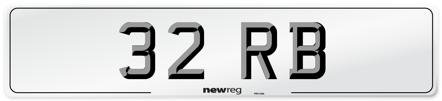 32 RB Front Number Plate