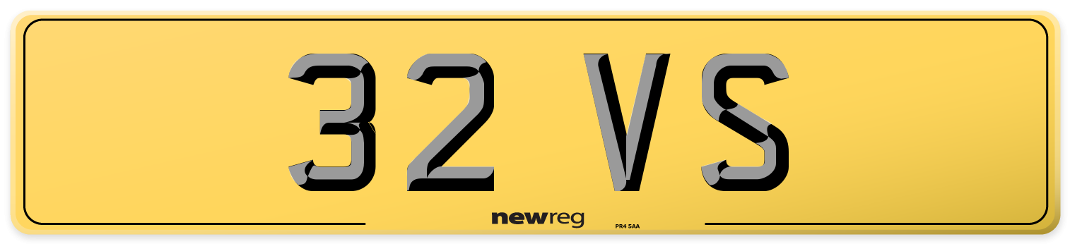 32 VS Rear Number Plate