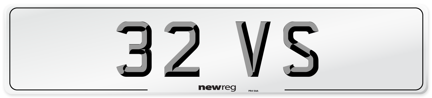 32 VS Front Number Plate