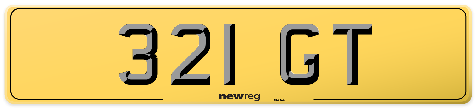 321 GT Rear Number Plate