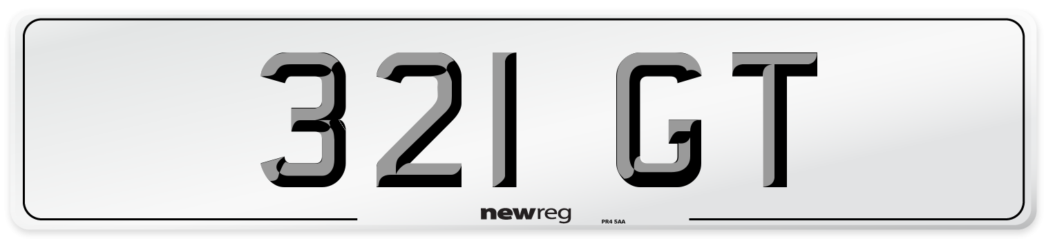 321 GT Front Number Plate