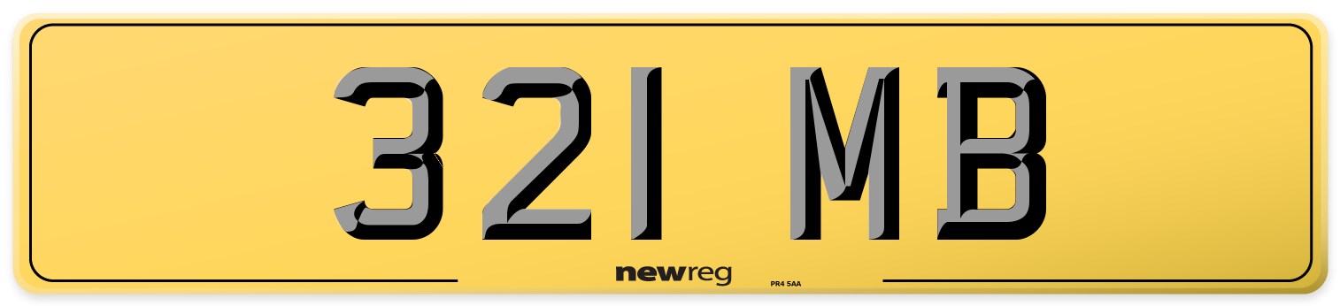 321 MB Rear Number Plate