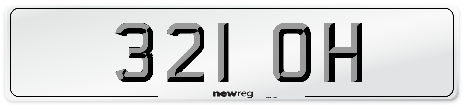321 OH Front Number Plate