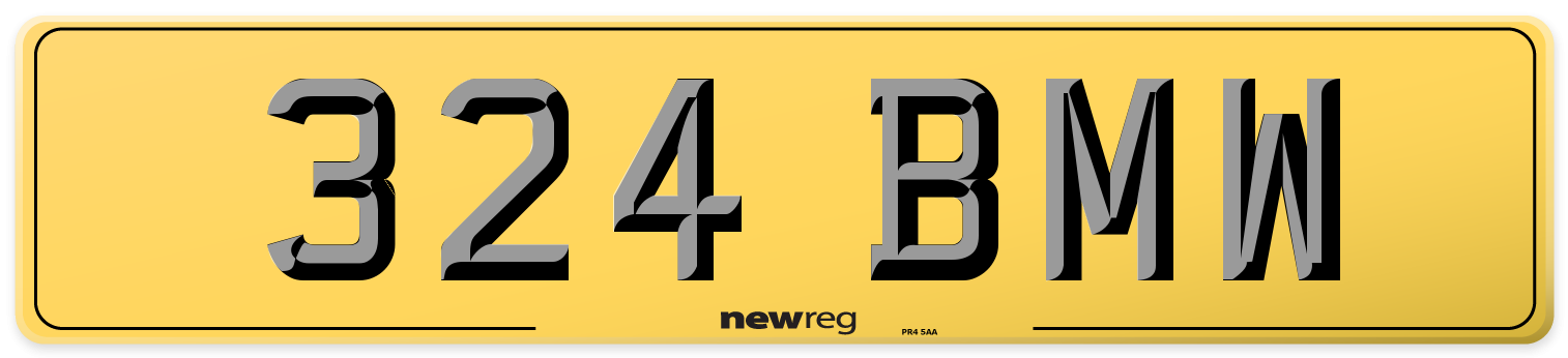 324 BMW Rear Number Plate