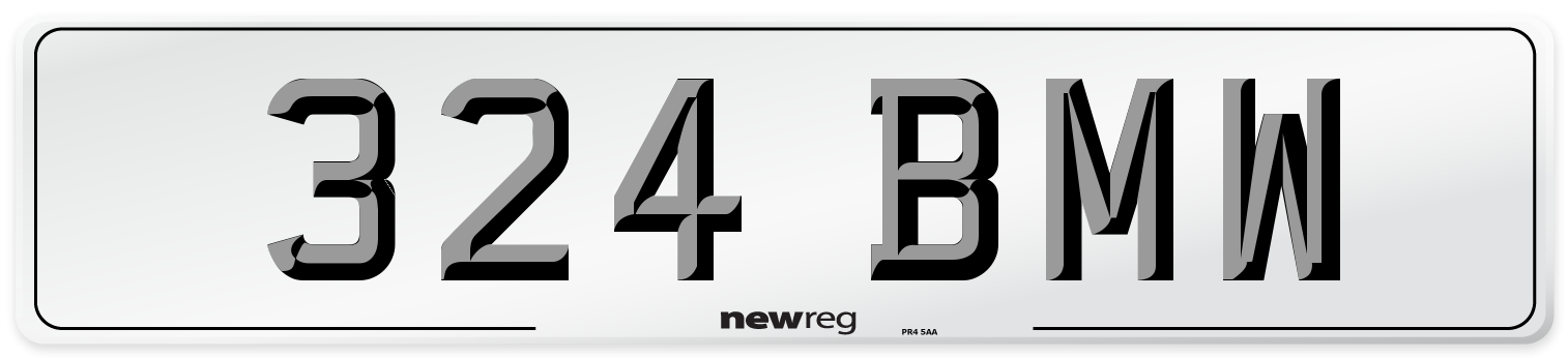 324 BMW Front Number Plate
