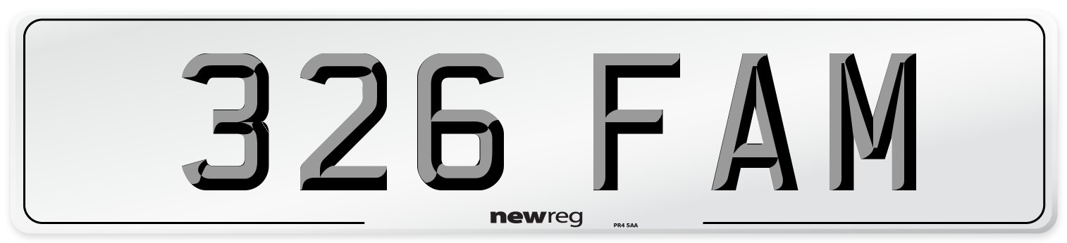 326 FAM Front Number Plate