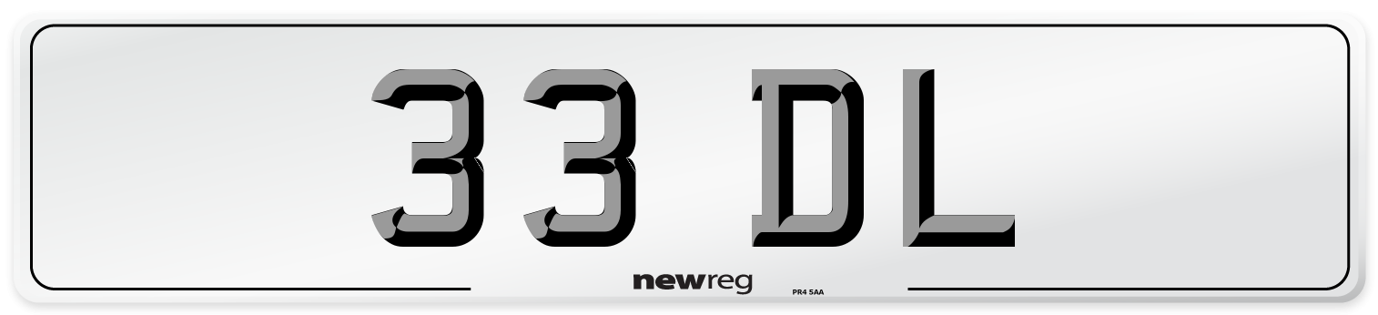 33 DL Front Number Plate