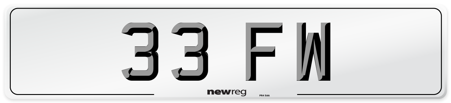 33 FW Front Number Plate