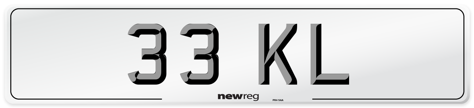 33 KL Front Number Plate