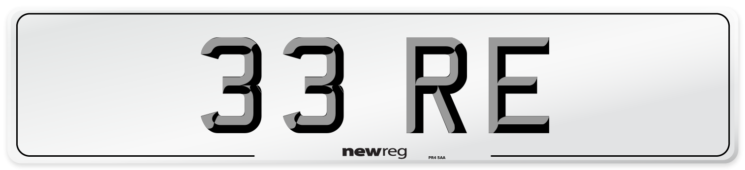 33 RE Front Number Plate