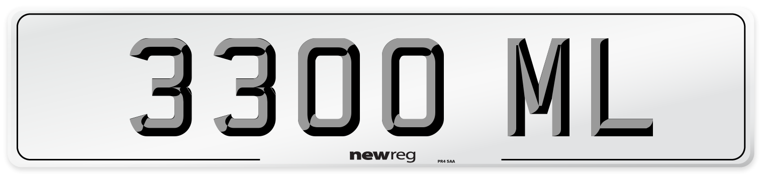 3300 ML Front Number Plate