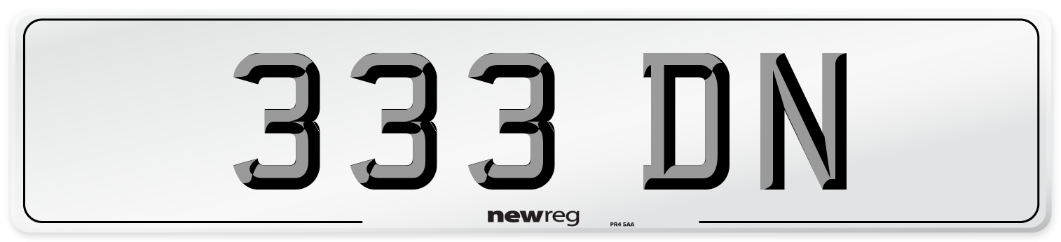 333 DN Front Number Plate