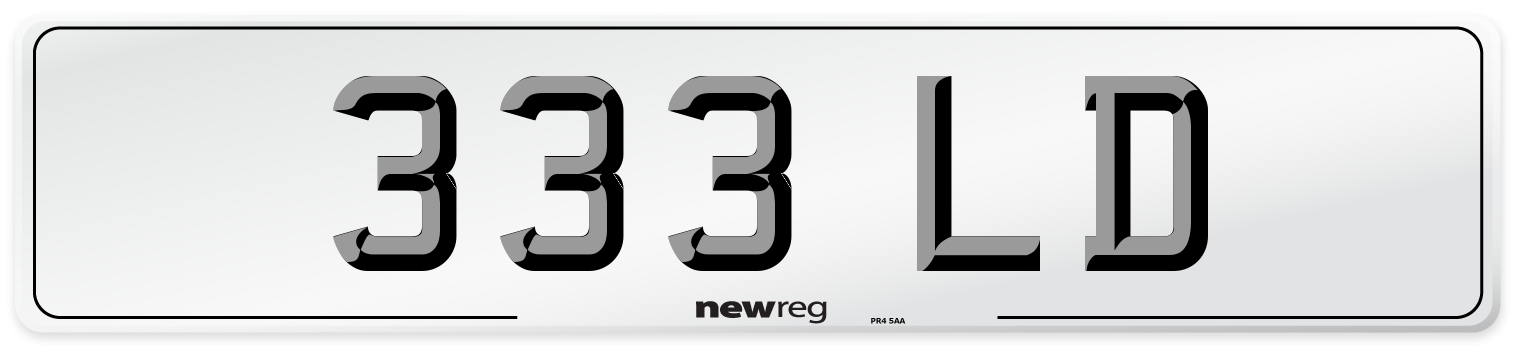 333 LD Front Number Plate