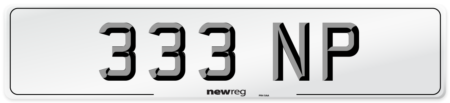 333 NP Front Number Plate