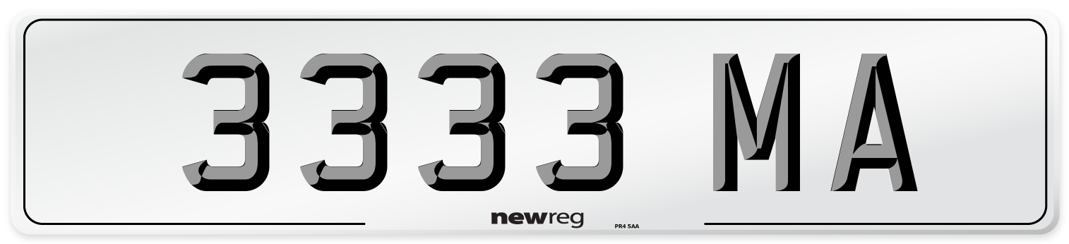 3333 MA Front Number Plate