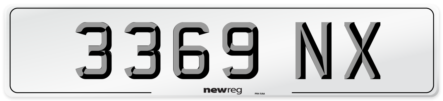 3369 NX Front Number Plate