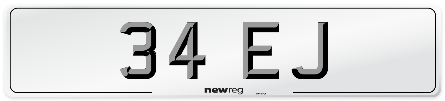 34 EJ Front Number Plate