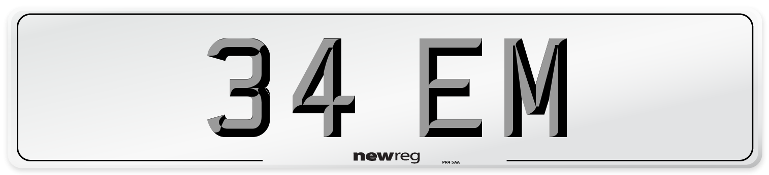 34 EM Front Number Plate