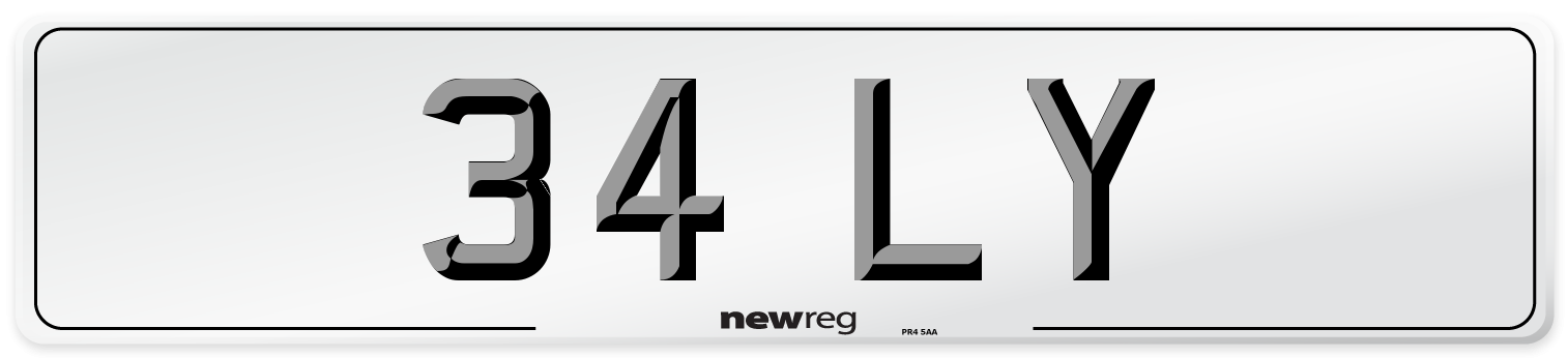 34 LY Front Number Plate