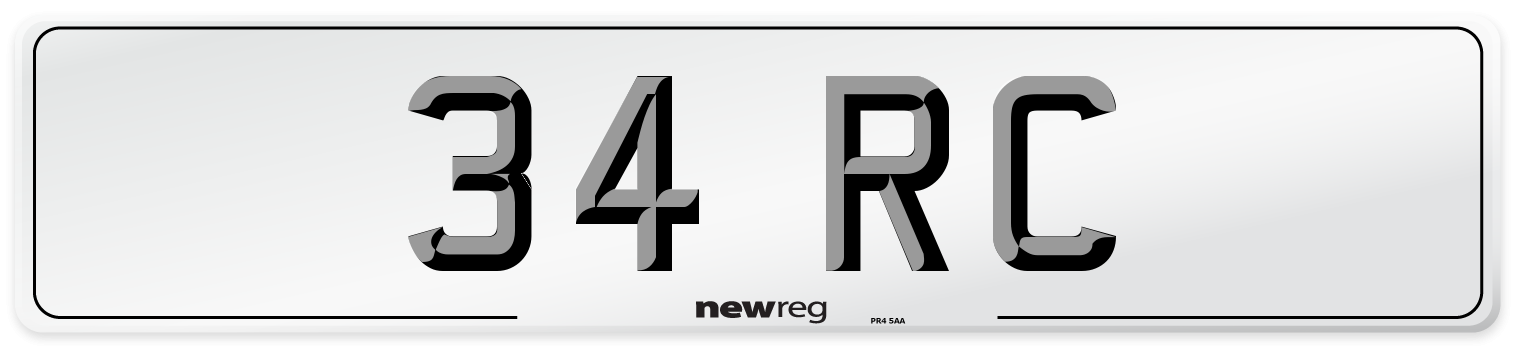 34 RC Front Number Plate