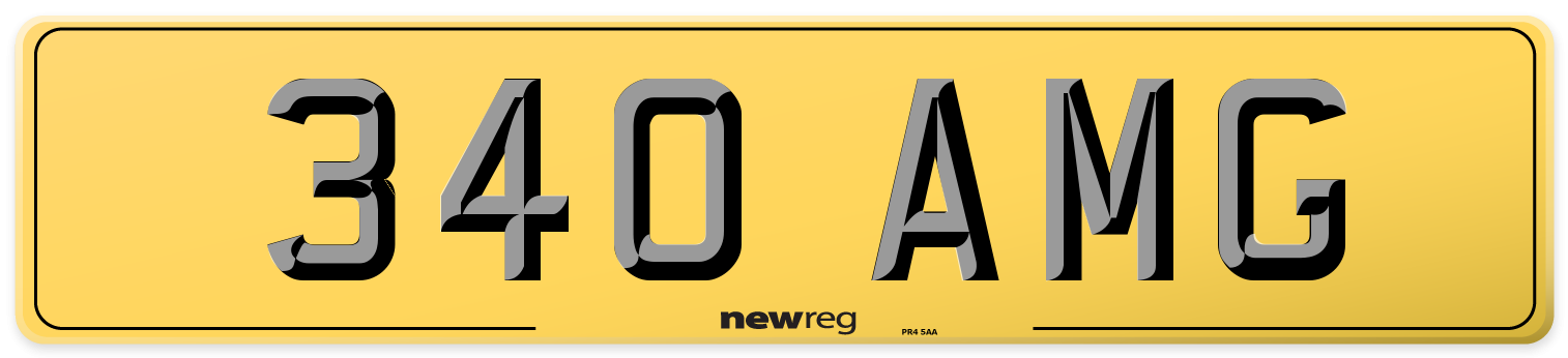 340 AMG Rear Number Plate
