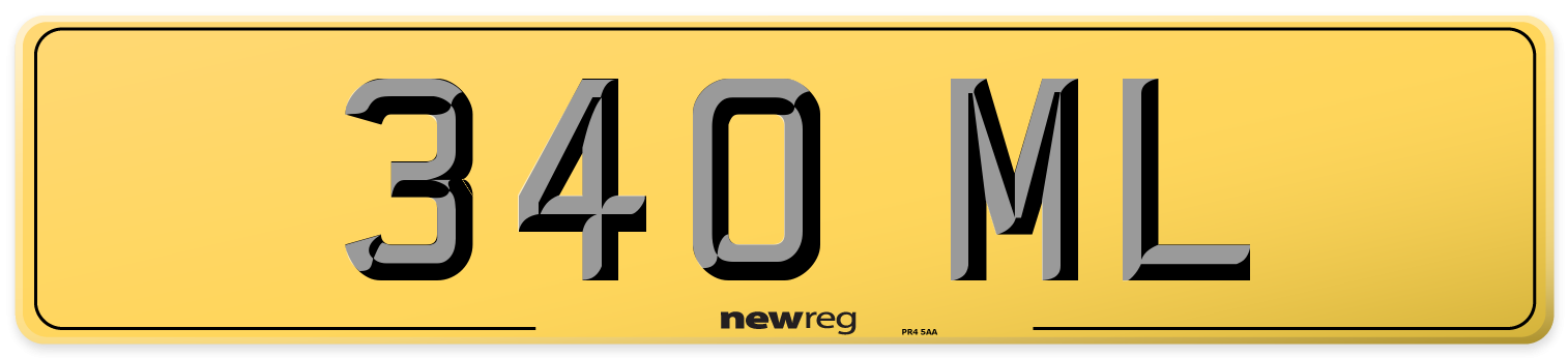 340 ML Rear Number Plate