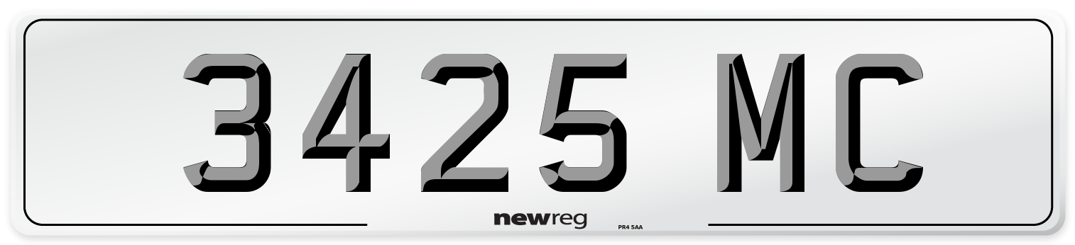 3425 MC Front Number Plate