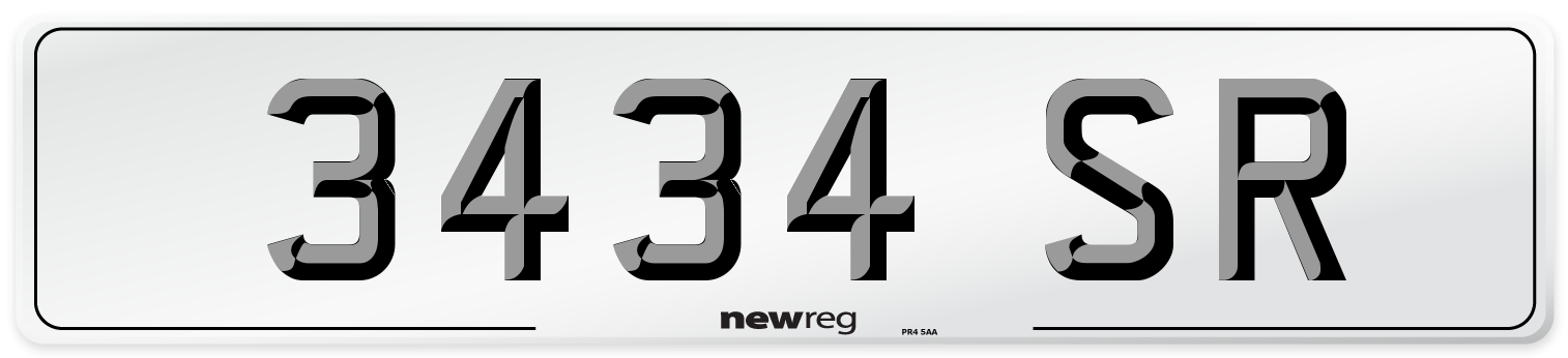 3434 SR Front Number Plate