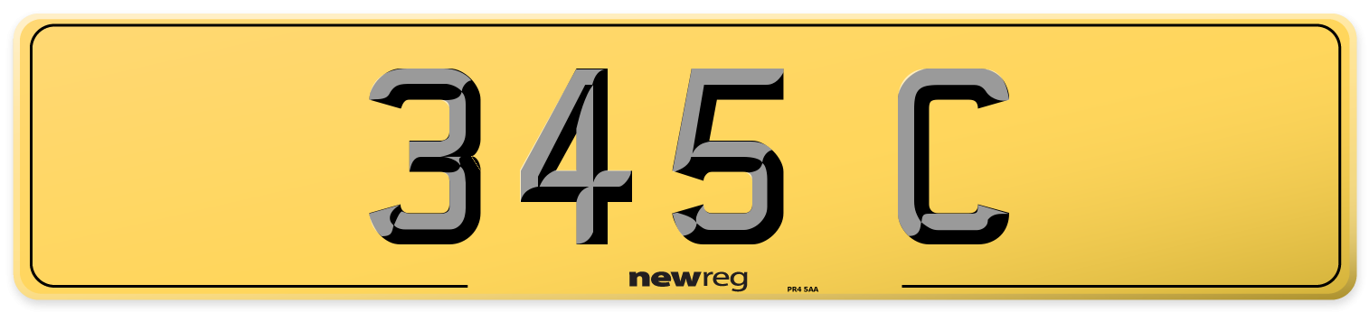 345 C Rear Number Plate