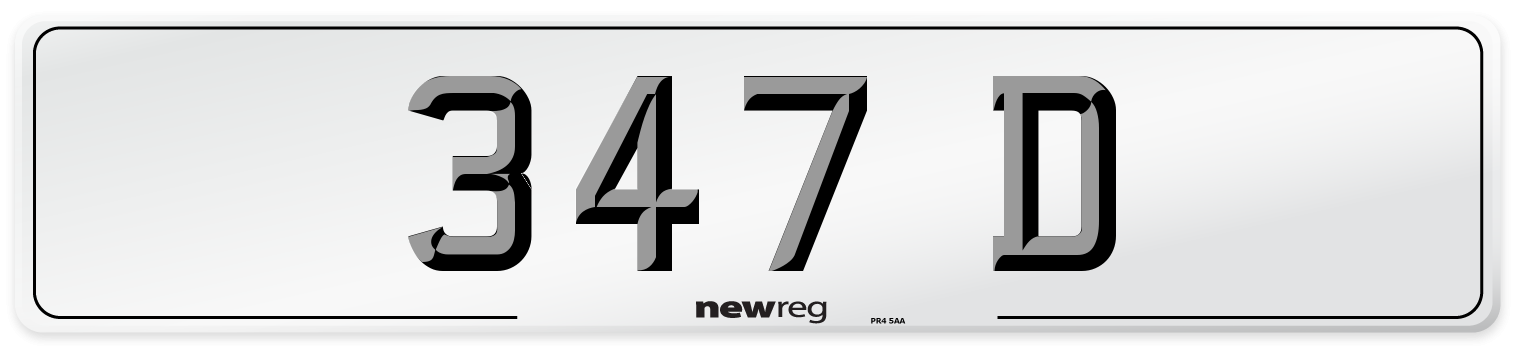 347 D Front Number Plate