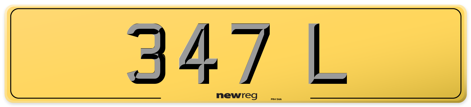 347 L Rear Number Plate