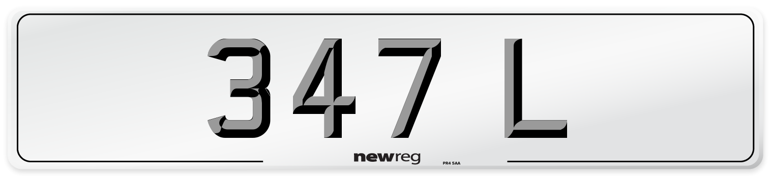347 L Front Number Plate
