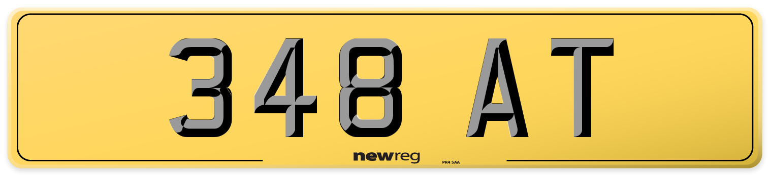 348 AT Rear Number Plate