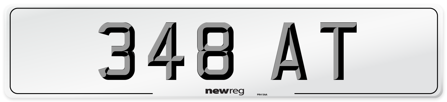 348 AT Front Number Plate