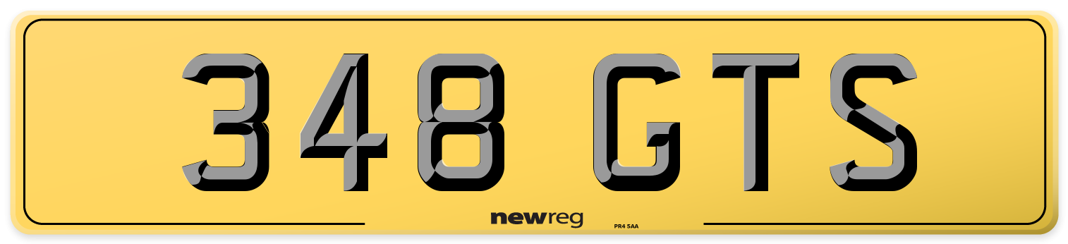 348 GTS Rear Number Plate