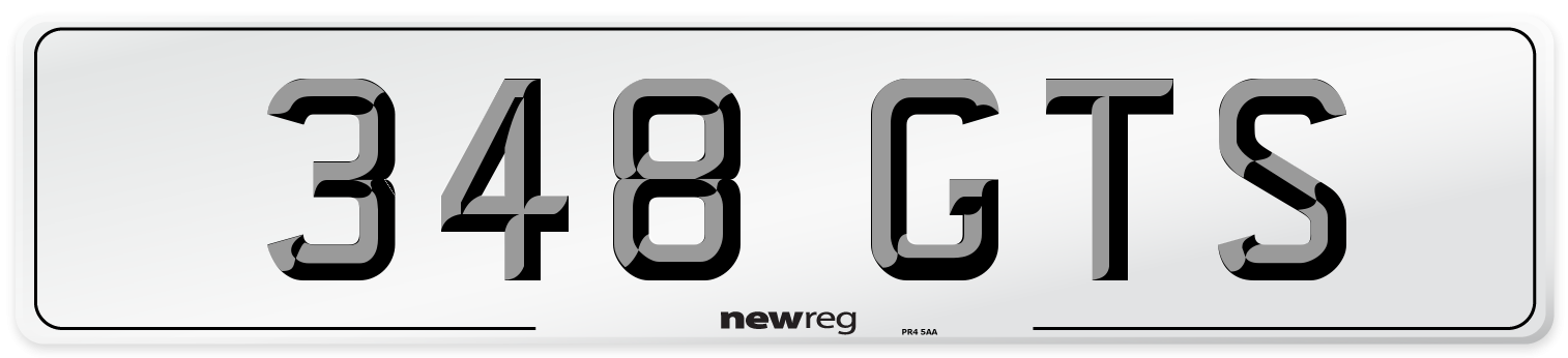 348 GTS Front Number Plate