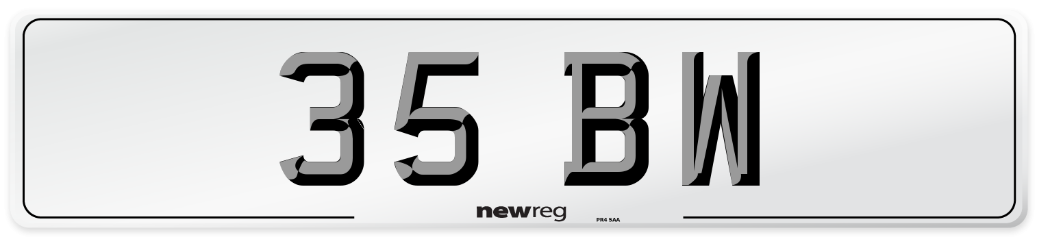 35 BW Front Number Plate