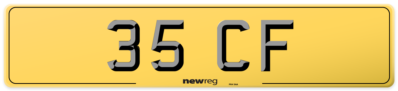 35 CF Rear Number Plate