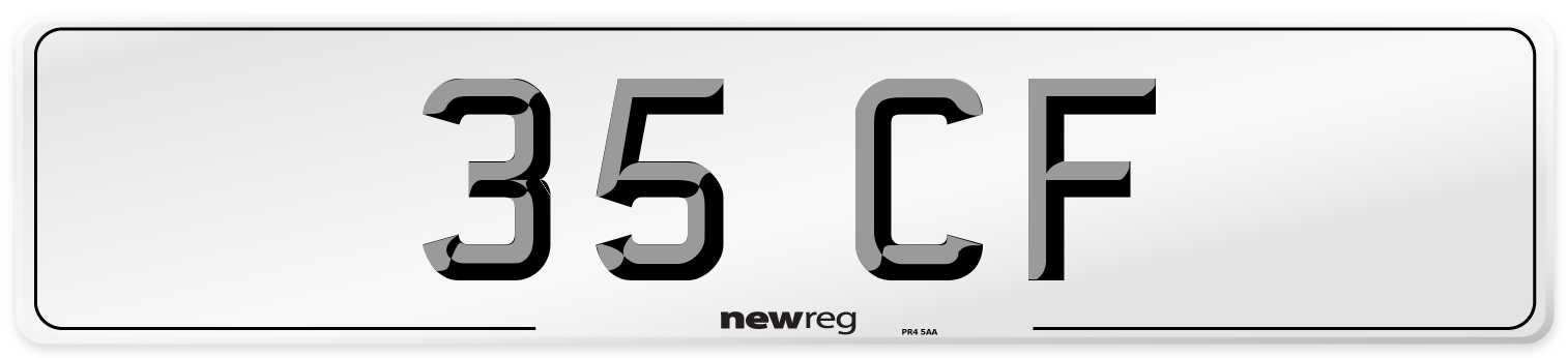 35 CF Front Number Plate