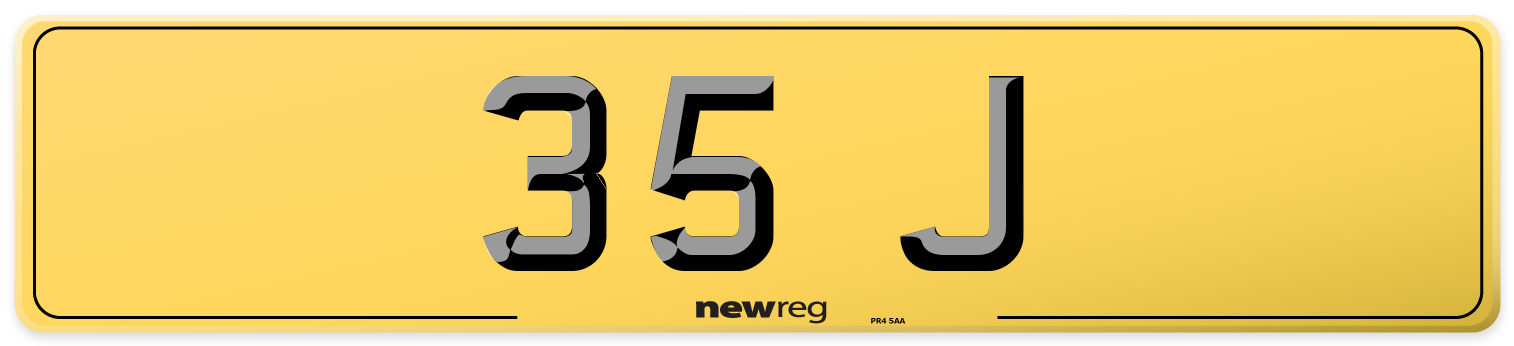 35 J Rear Number Plate