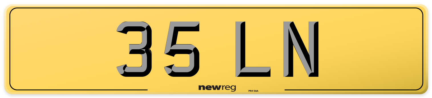35 LN Rear Number Plate