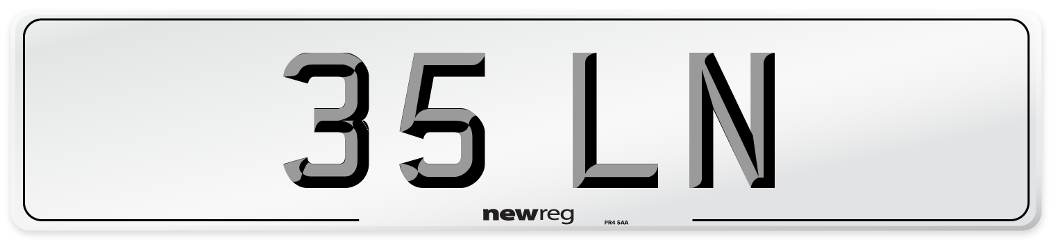 35 LN Front Number Plate