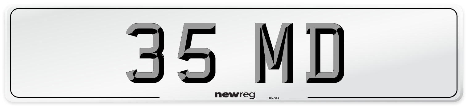 35 MD Front Number Plate