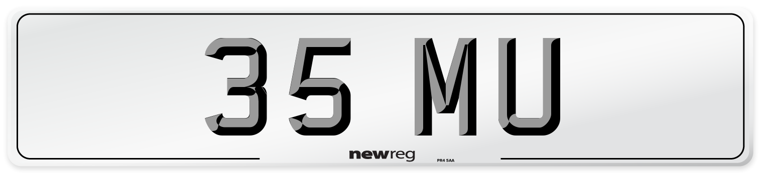 35 MU Front Number Plate