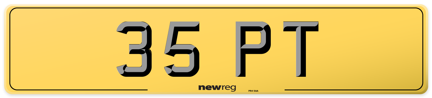 35 PT Rear Number Plate