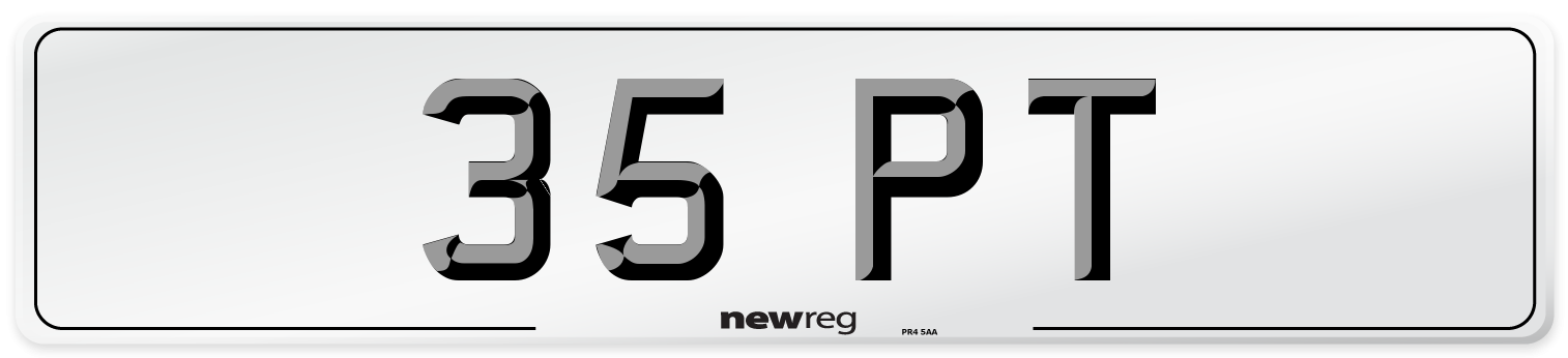 35 PT Front Number Plate