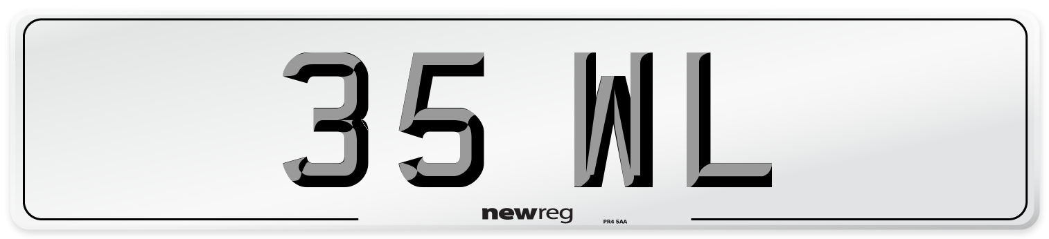 35 WL Front Number Plate