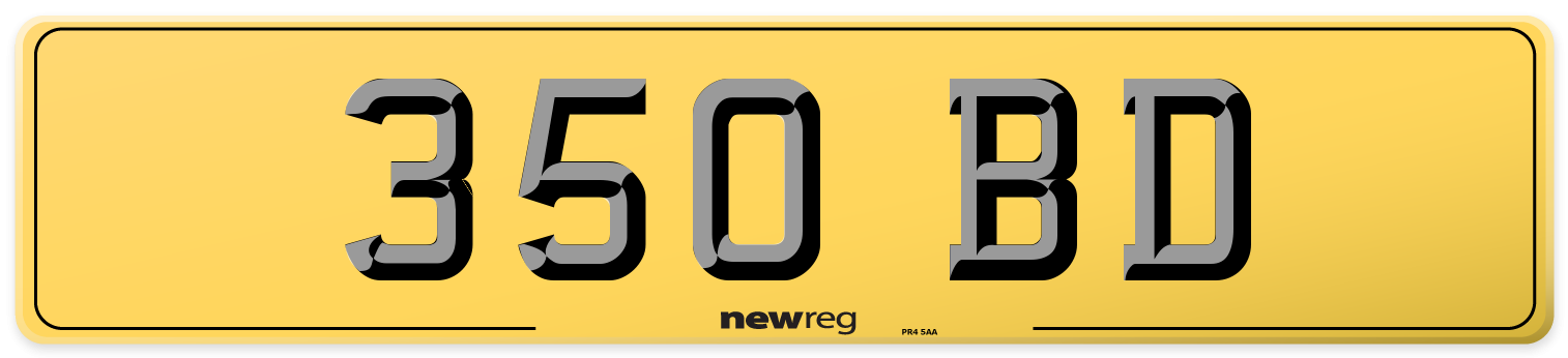 350 BD Rear Number Plate