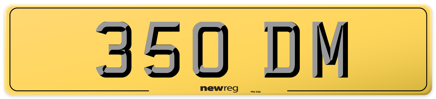 350 DM Rear Number Plate